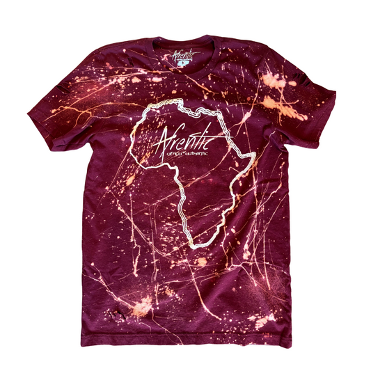 Distressed African Tees Online | Afrentic Continental Maroon