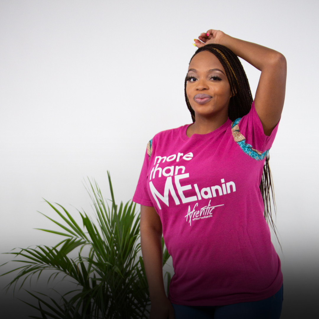 African Fashion Ankara Fabric Fuchsia Tee