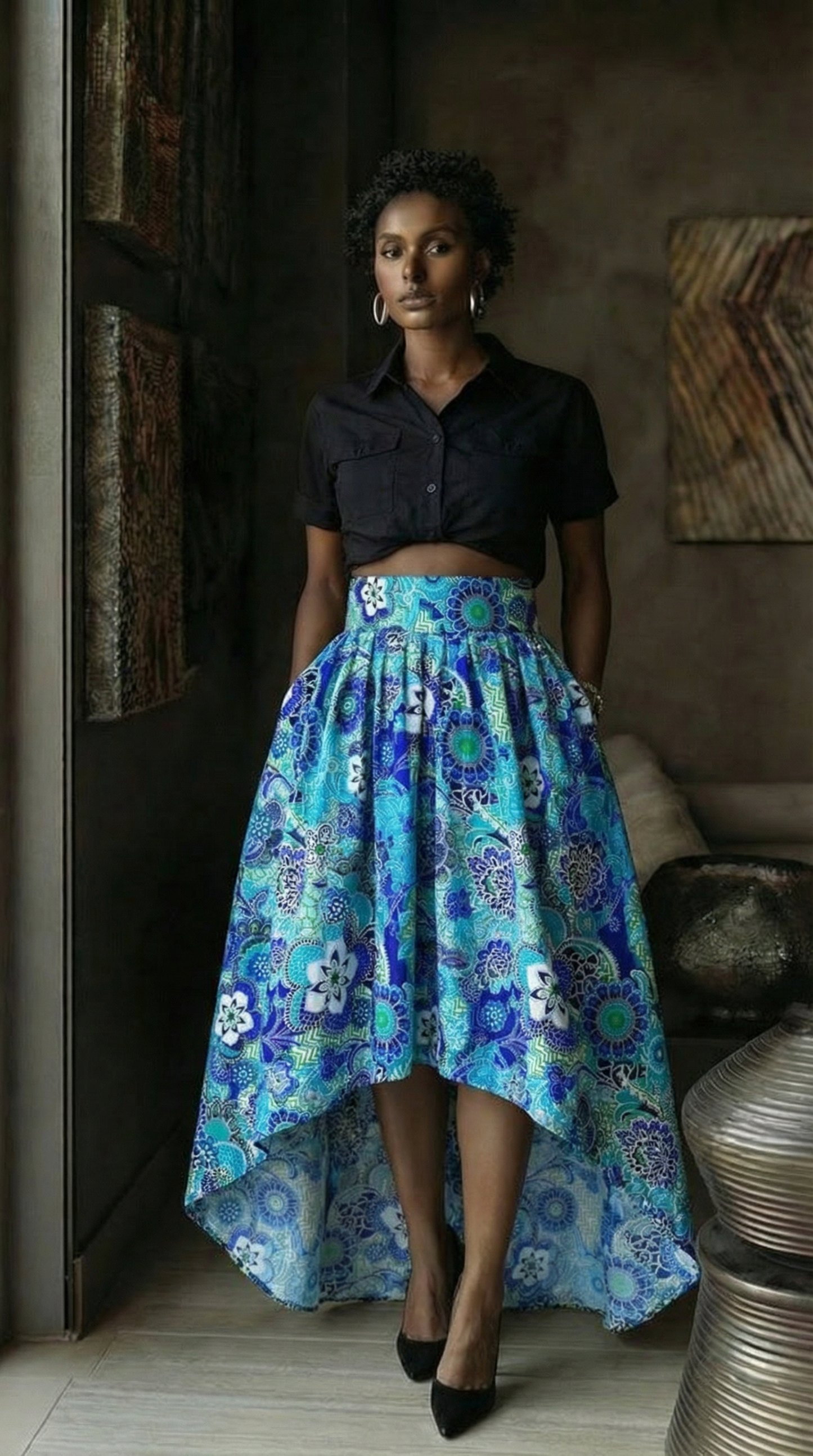Blueberry High-Low Skirt