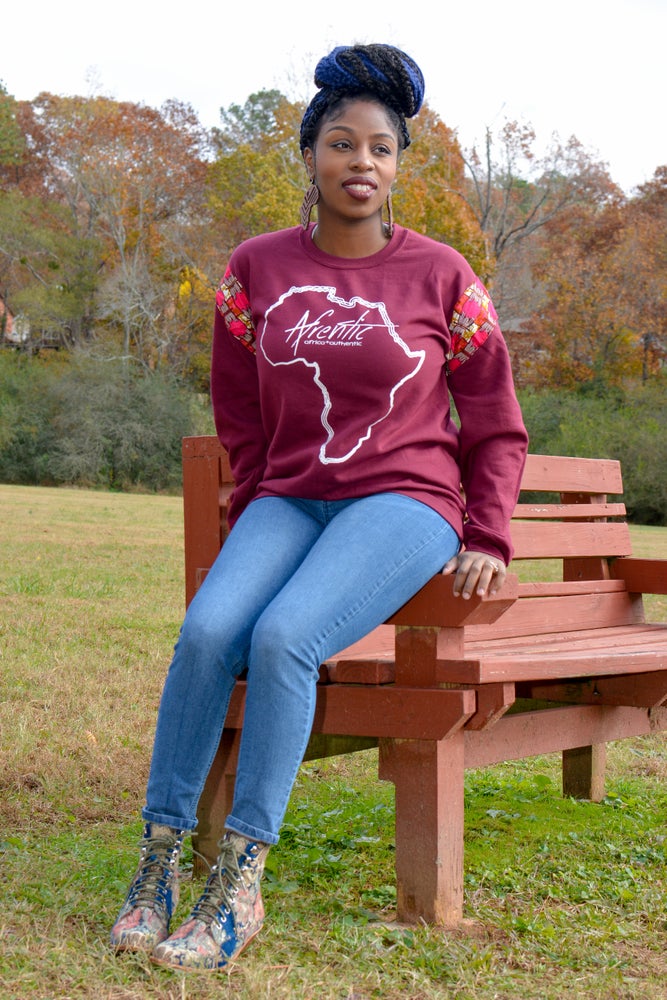 African Fashion Ankara Fabric Sweater Marroon