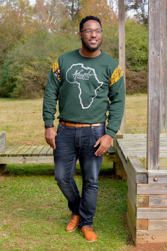 African Fashion Ankara Fabric Sweater Olive