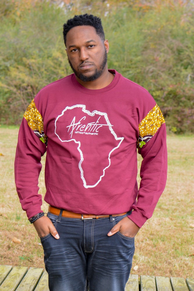 African Fashion Ankara Fabric Sweater Marroon