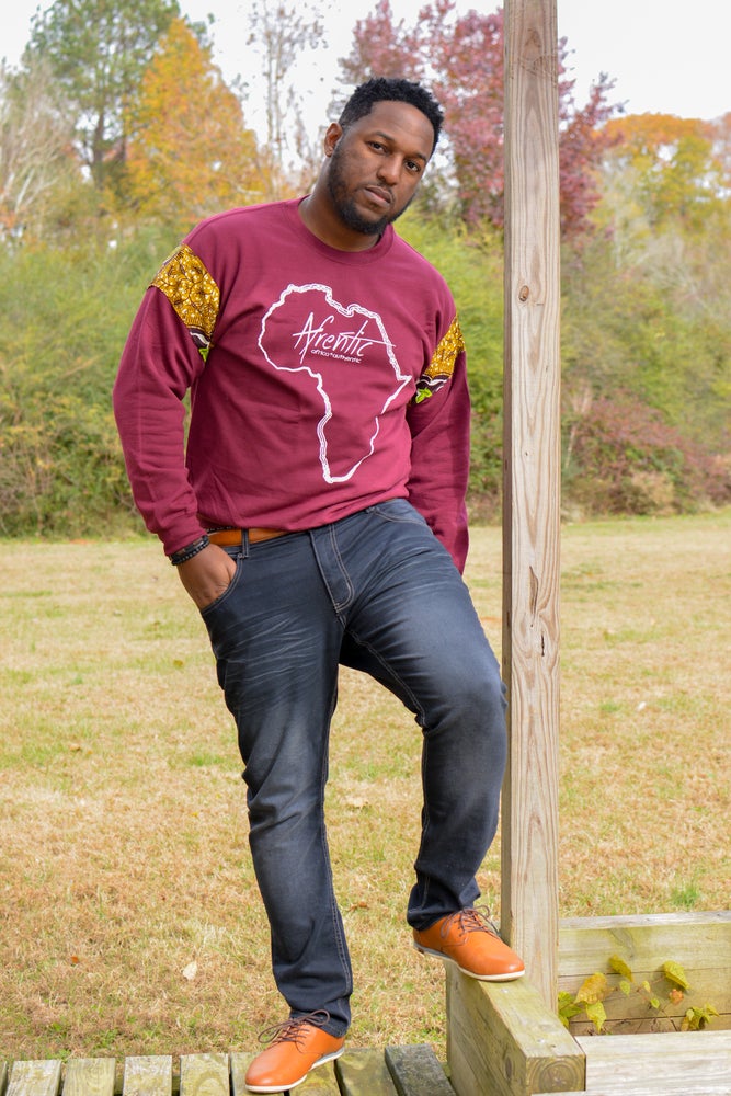 African Fashion Ankara Fabric Sweater Marroon