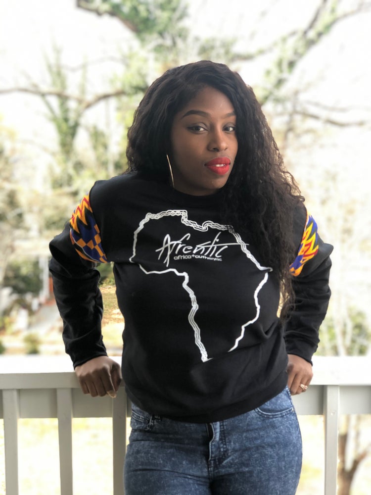African Fashion Ankara Fabric Sweater Black