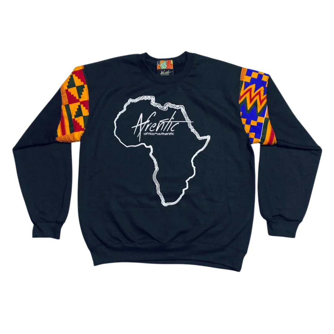 African Fashion Ankara Fabric Sweater Black