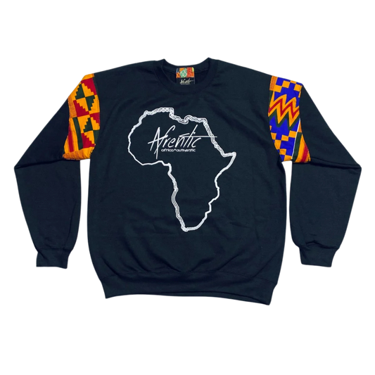 African Fashion Ankara Fabric Sweater Black