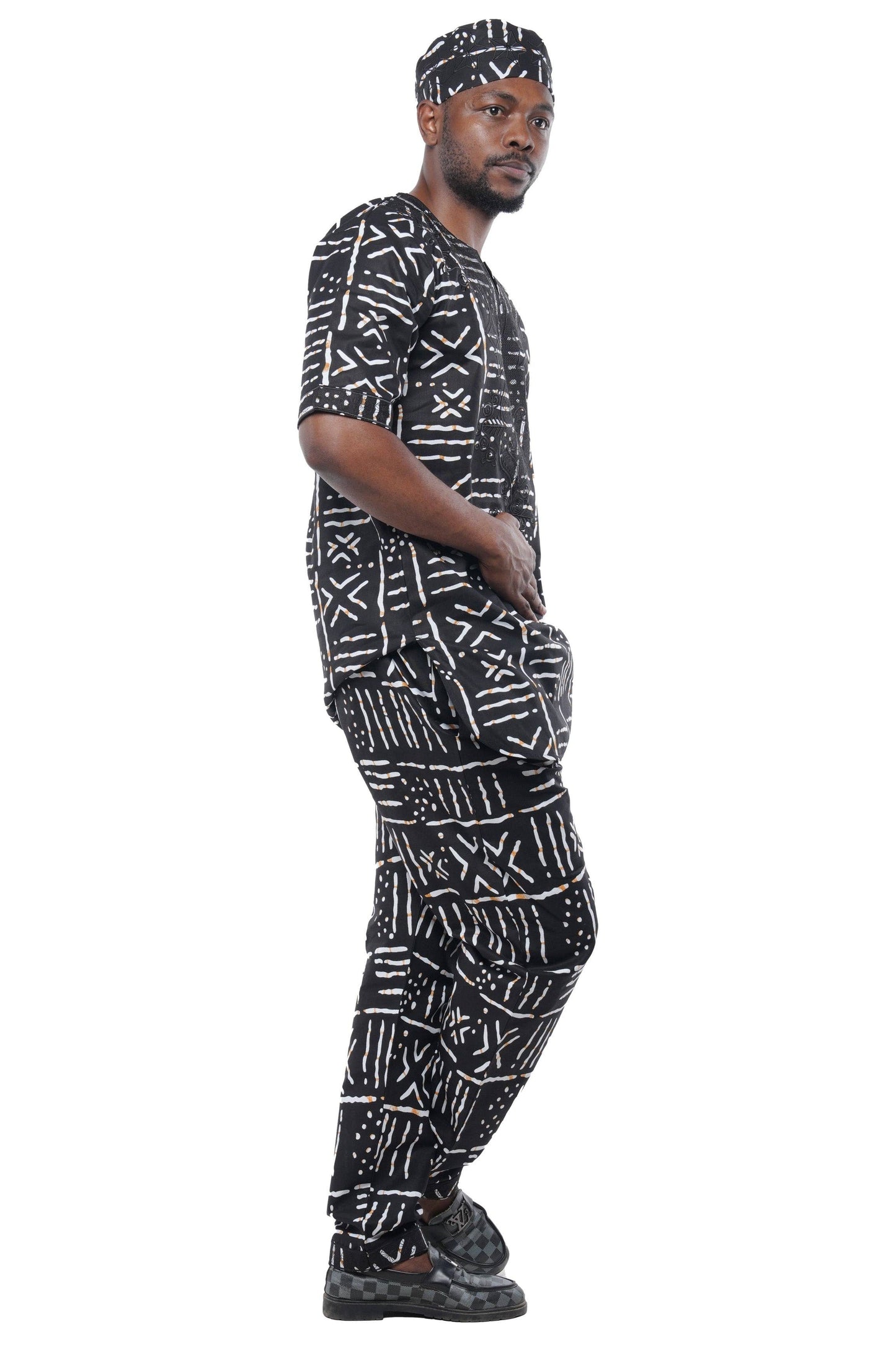 African Embroidered Pant Set For Men