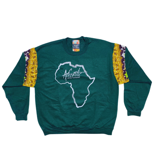 African Fashion Ankara Fabric Sweater Olive