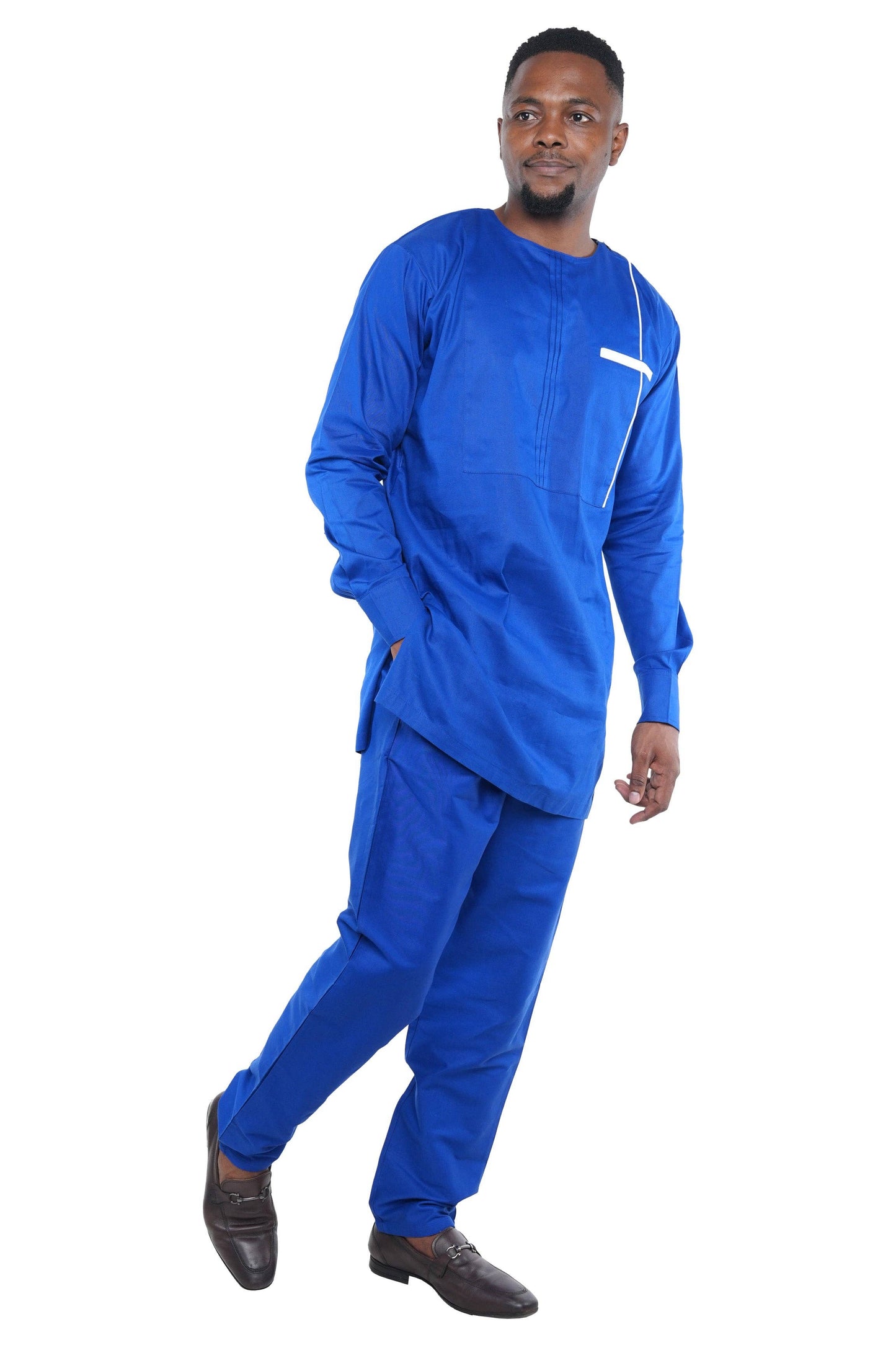 Men's Royal Blue Two Piece Pant Set