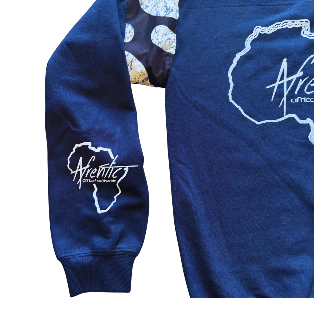 Navy Ankara Crew Neck Sweater