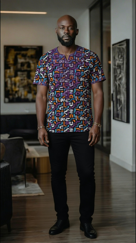 Purple Dashiki Shirt