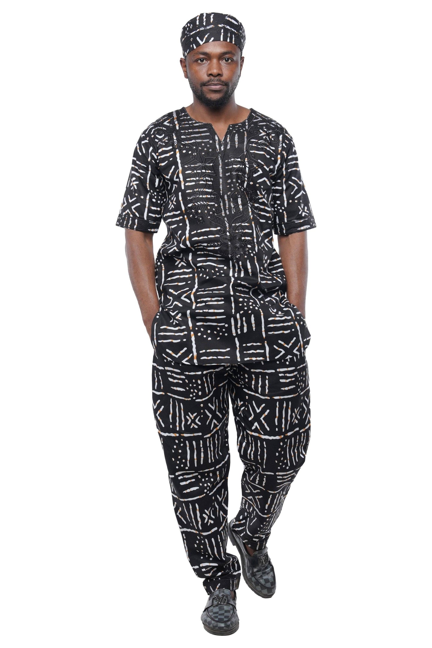 African Embroidered Pant Set For Men