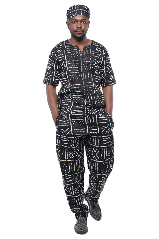 African Embroidered Pant Set For Men