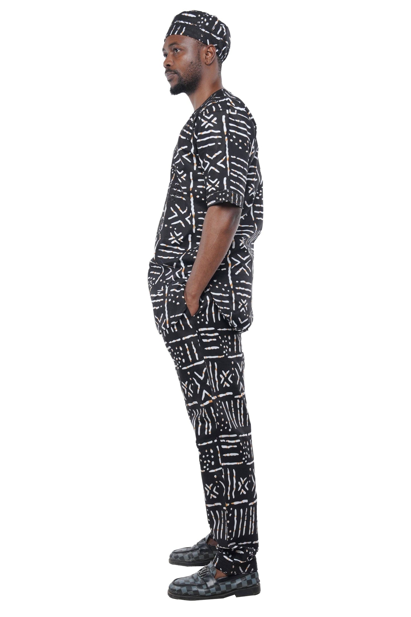 African Embroidered Pant Set For Men
