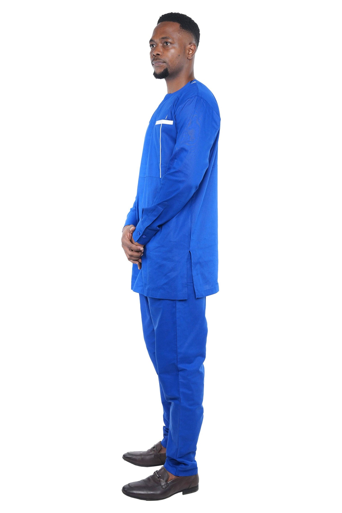 Men's Royal Blue Two Piece Pant Set
