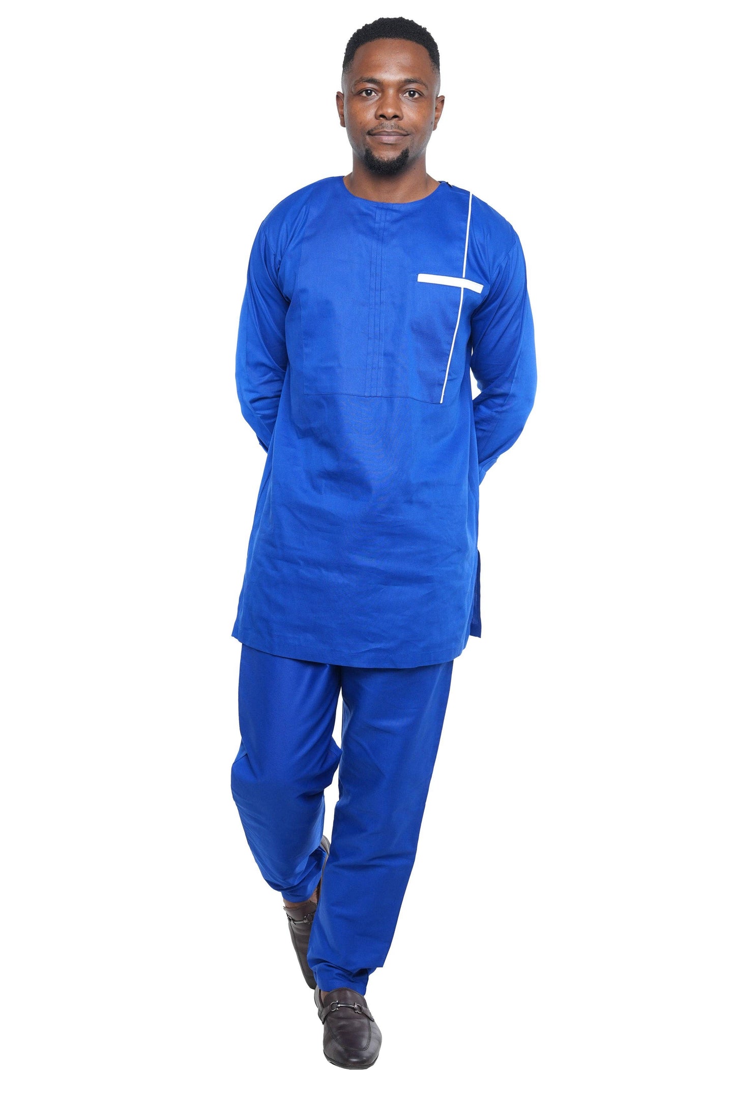 Men's Royal Blue Two Piece Pant Set