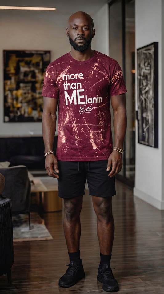 Distressed African Tees Online | Afrentic Maroon More Than Melanin
