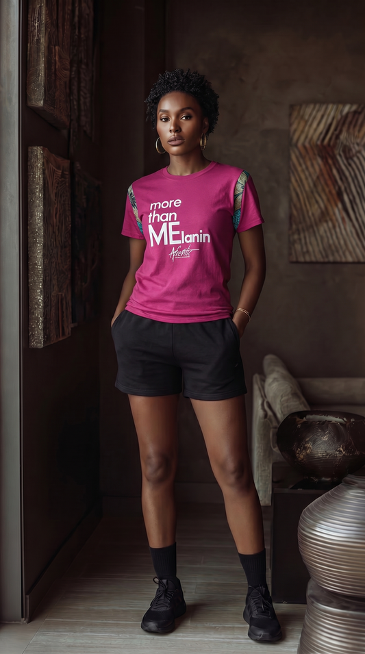 African Fashion Ankara Fabric Fuchsia Tee